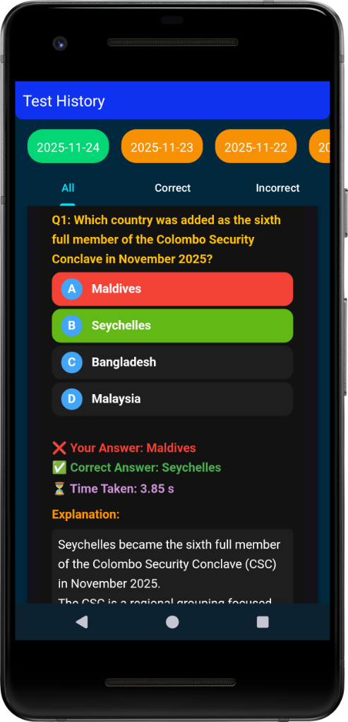Test History